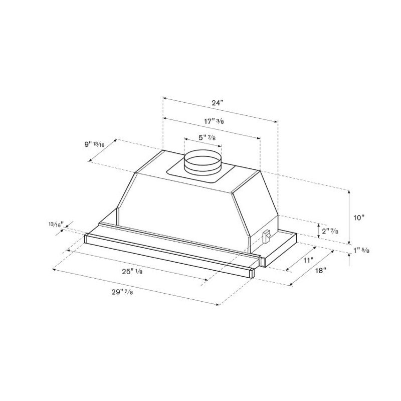 Bertazzoni 36" Stainless Steel 600 CFM Ducted (Vented) Under Cabinet Range Hood with Mesh Filter