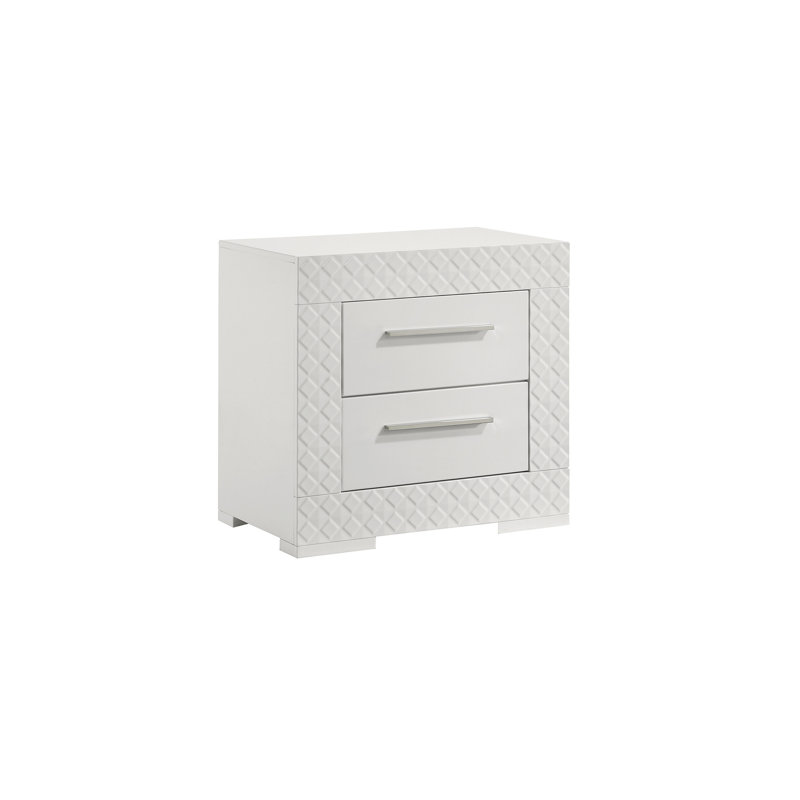 Table de chevet Modern 2 avec finition blanche et touche de luxe contemporaine