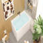 Baignoire autoportante en acrylique de 43 po avec siège: forme rectangulaire spacieuse, finition blanc brillant, trop-plein chromé et bonde escamotable