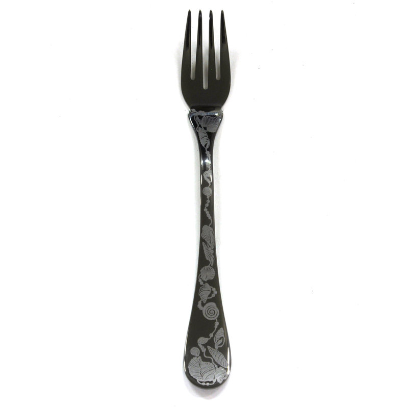Venere Table Fish Fork - 24 Pieces, Oro-nero