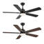 Cissline （Ensemble de 2) ventilateur de plafond noir moderne de 52 po avec lumière et télécommande pour chambre / salon / bureau