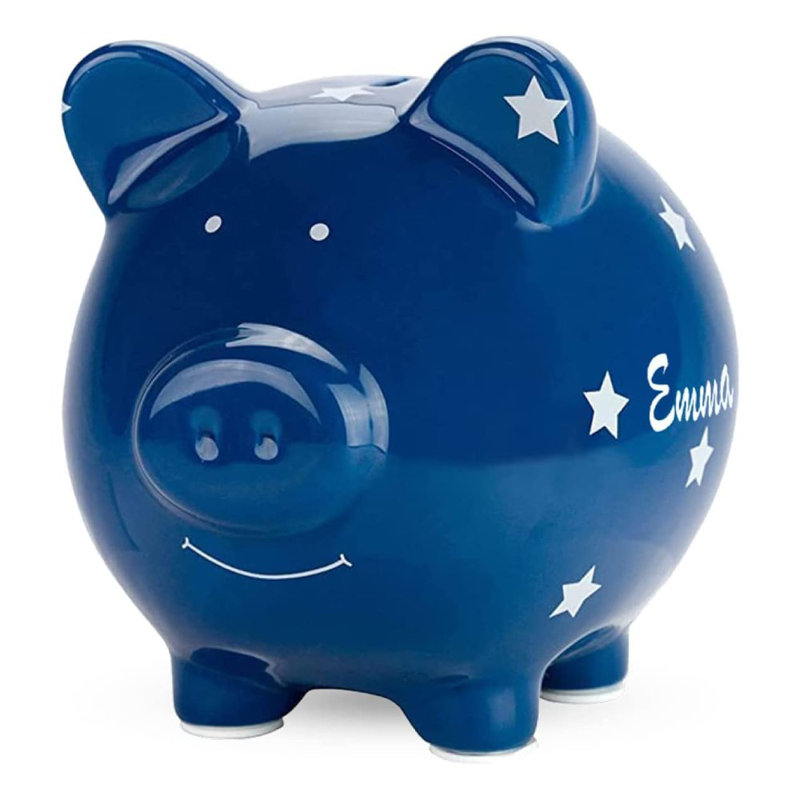 Aaylie Piggy Bank, Navy, Yes