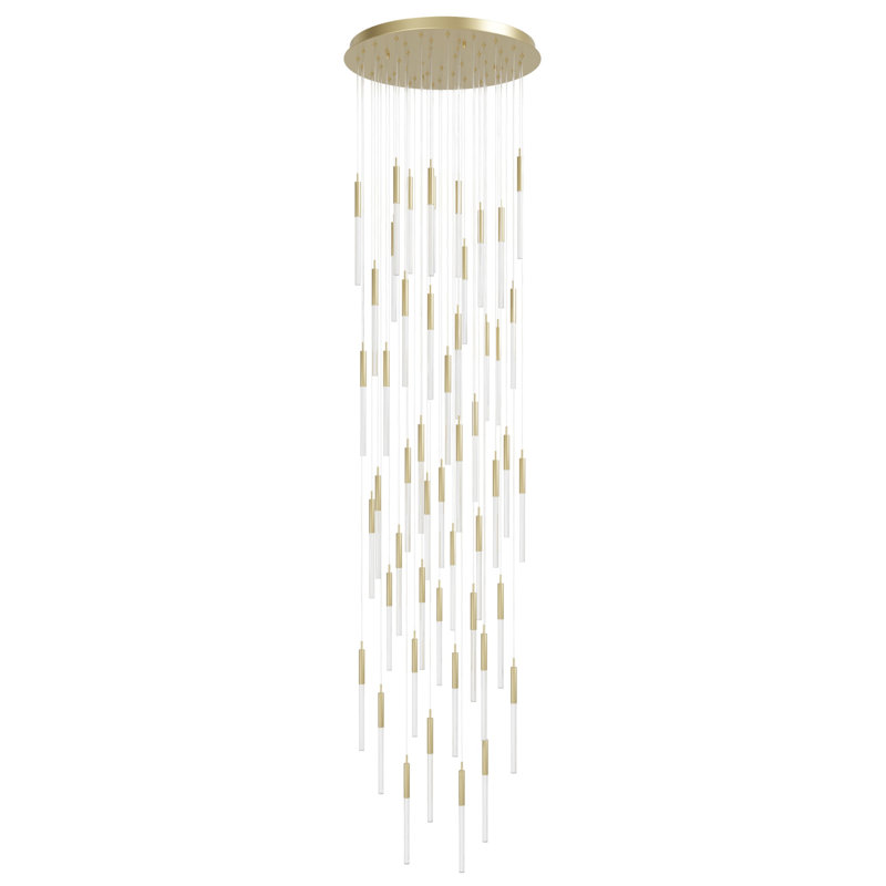 Main Street Collection 51 Light Snow Acyrlic Multi Port Pendants, Brushed Brass