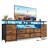 Tv Stand For Tvs Up To 70", Large Led Media Console With Charging Station And Led Light-162861817