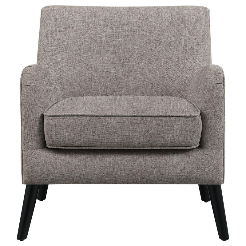 Chaise d'appoint rembourrée avec coussin d'assise réversible, 100% polyester brun cacao