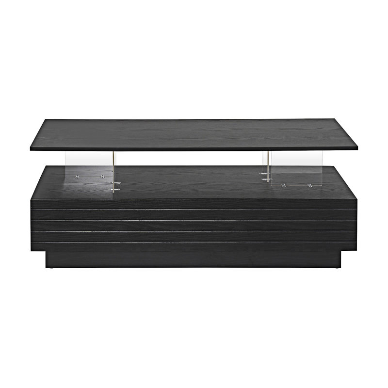 Rectangular Coffee Table With Drawers, Black