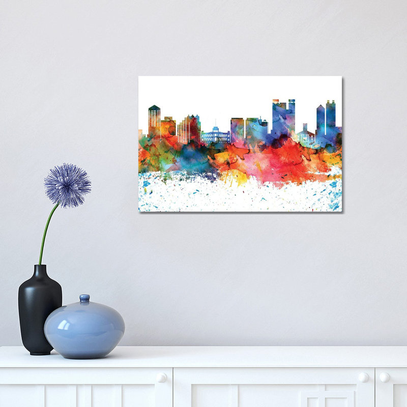 Honolulu Skyline - Wrapped Canvas Painting, 30.48 cm H x 45.72 cm W