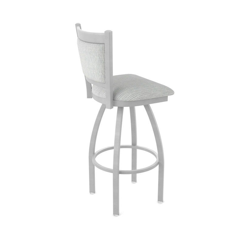 Tabouret pivotant Hadleigh, Tissu - alpin graphique, Nickel anodisé, Tabouret de bar (siège d'une hauteur de 36 po)