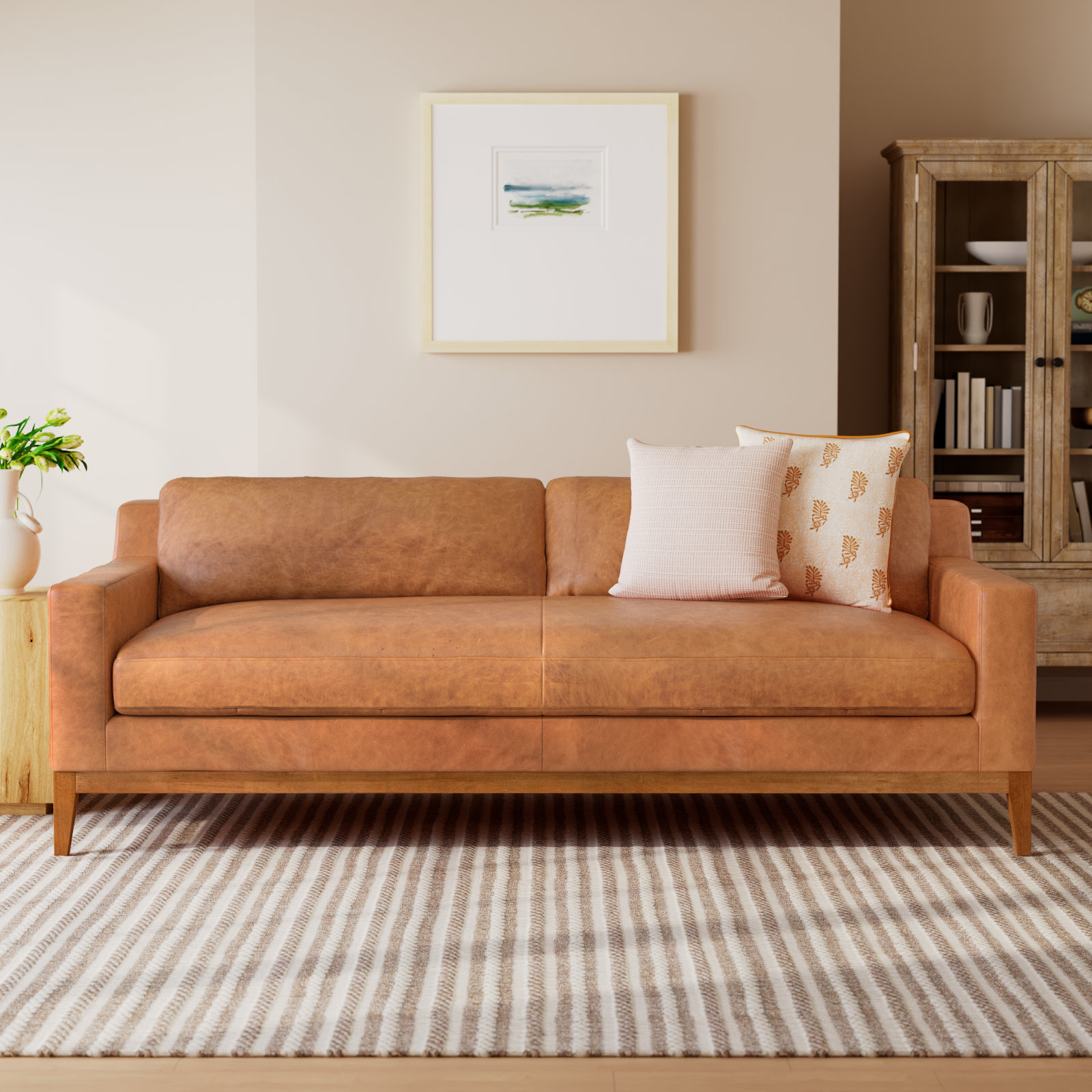 Zyon 90'' Full Grain Italian Leather Sofa