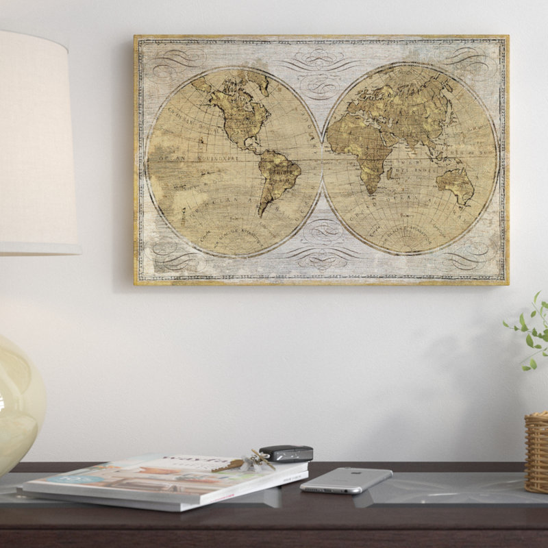 Worldwide I, impression sur toile tendue, H 26 po x l 40 po x P 1,5 po, Toile tendue, Pas de tapis