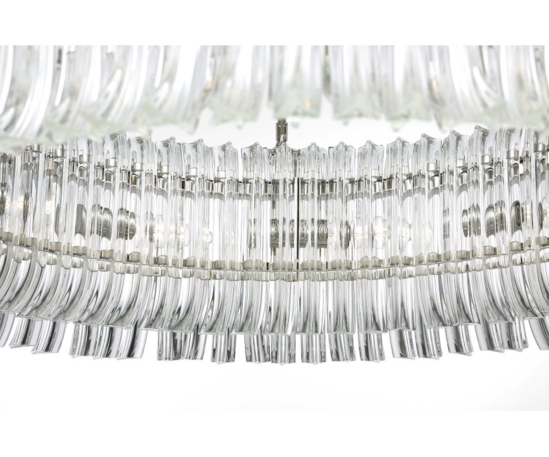 AERIN Rhine 36" Ring Chandelier with Crystal, Polished Nickel