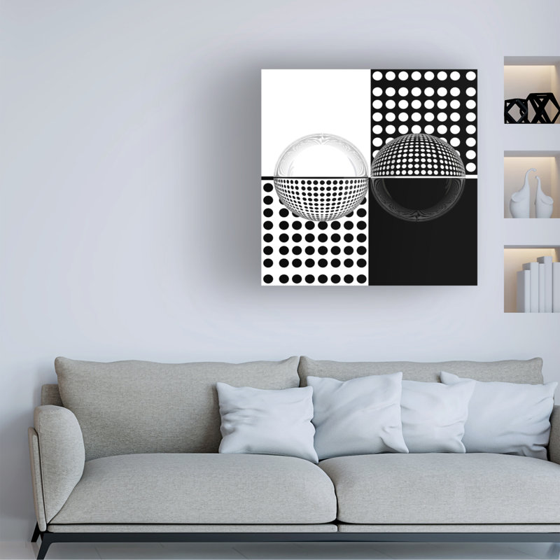 Art sur toile, Rouleau bolologien à l'envers, H 14 po x l 14 po