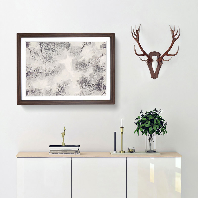 Tree Tops in Winter in Abstract - Picture Frame Graphic Art Print, Walnut, 35cm H x 50cm W x 2cm D
