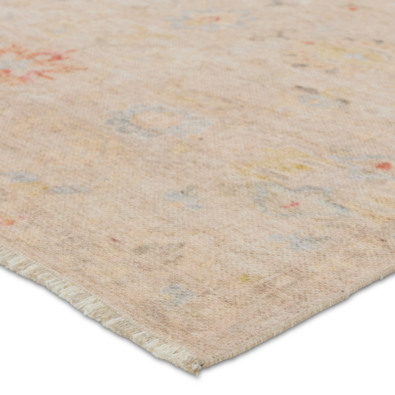 Tapis crème / bleu Damaiah, Rectangle 7 pi 10 po x 9 pi 10 po