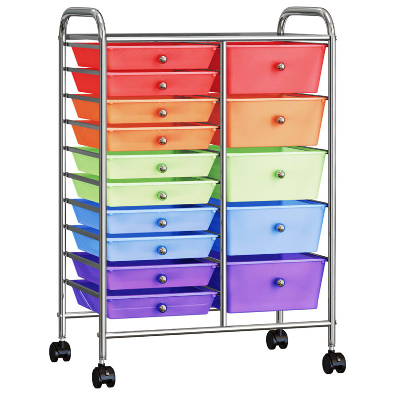 Baghdig 90.5cm H x 36.5cm W Utility Cart with Wheels, Multicolour