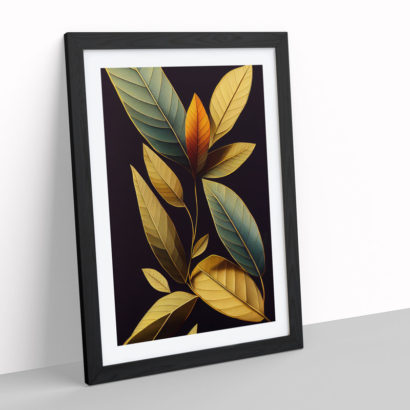 The Lush Leaves - Framed Print, 34cm H x 25cm W x 2cm D, Black Framed