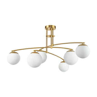 6- Light Glass Bubble Semi Flush Mount