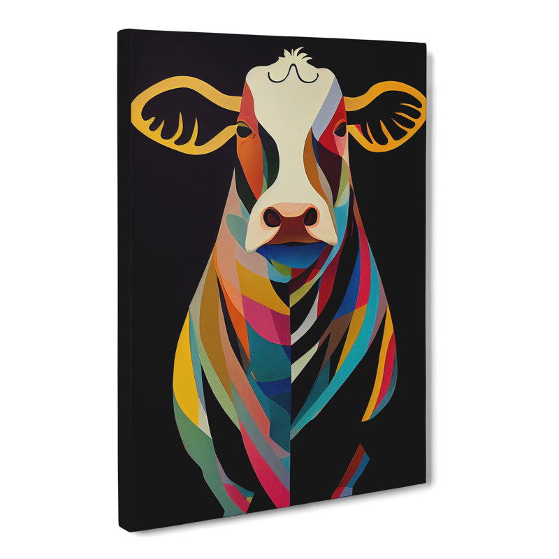 Cow in Colour - Wrapped Canvas, 50cm H x 35cm W x 3cm D