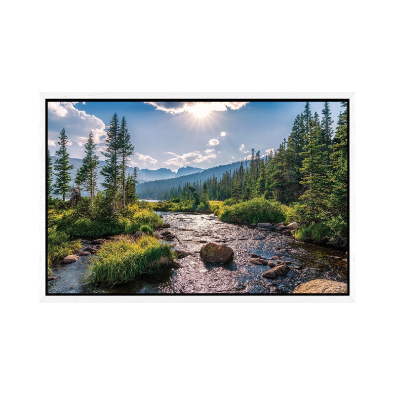 Colorado Rocky Mountains Wilderness Landscape 1 Piece Wall Art on Canvas, 45.72 cm H x 66.04 cm W  x  4.445 cm D, White