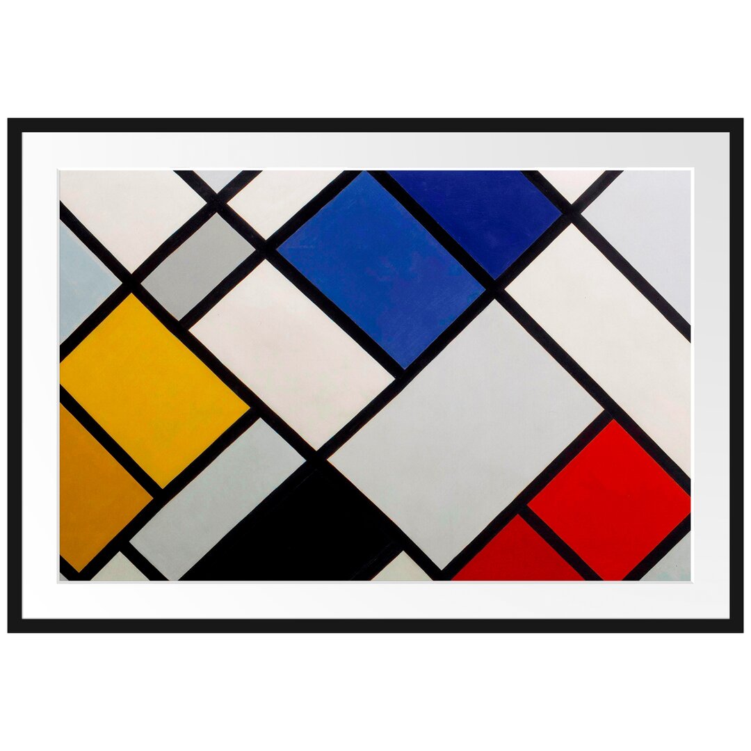 Theo Van Doesburg - Kontra Komposition Von Dissonanzen - Im Bilderrahmen Mit Galerie-Passepartout