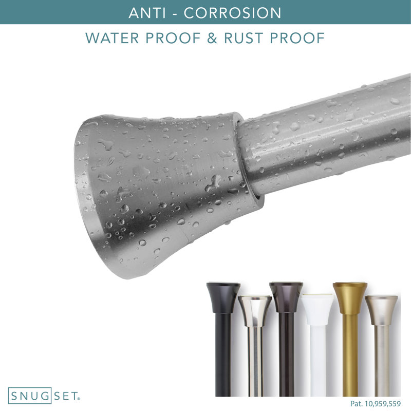 Adjustable Polished Nickel Tension Shower Curtain Rod 43-72"