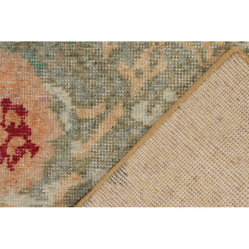 Distressed Homage Wool Floral Area Rug, Runner 2'6" x 14'