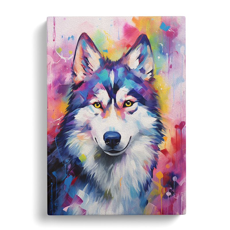Husky Impressionism - Wrapped Canvas, 50cm H x 35cm W x 3cm D