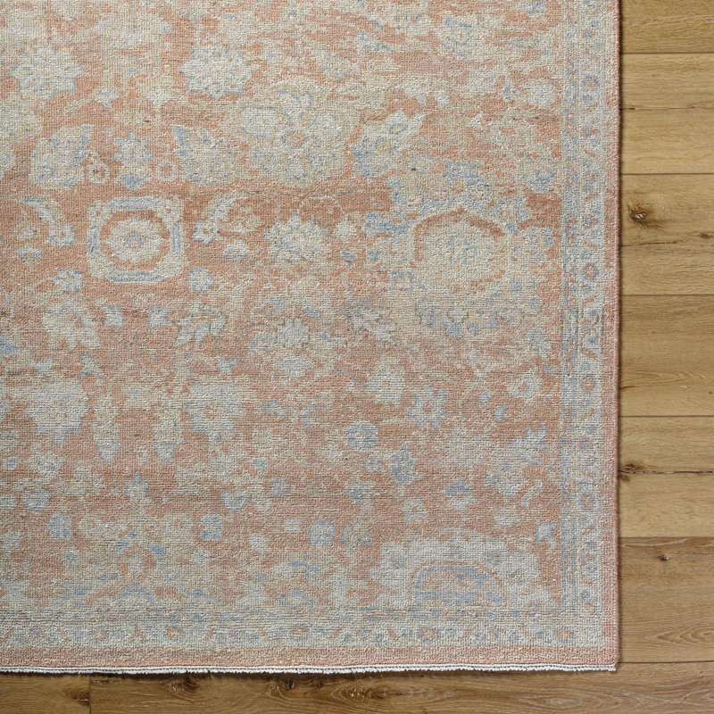 Oviedo Hand Knotted Wool Abstract Area Rug in Beige, Rectangle 9' x 12'