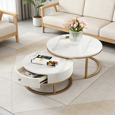 Table basse moderne de style crème de luxe minimaliste