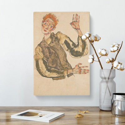 Self-Portrait Vol.4 by Egon Schiele - Wrapped Canvas Painting
