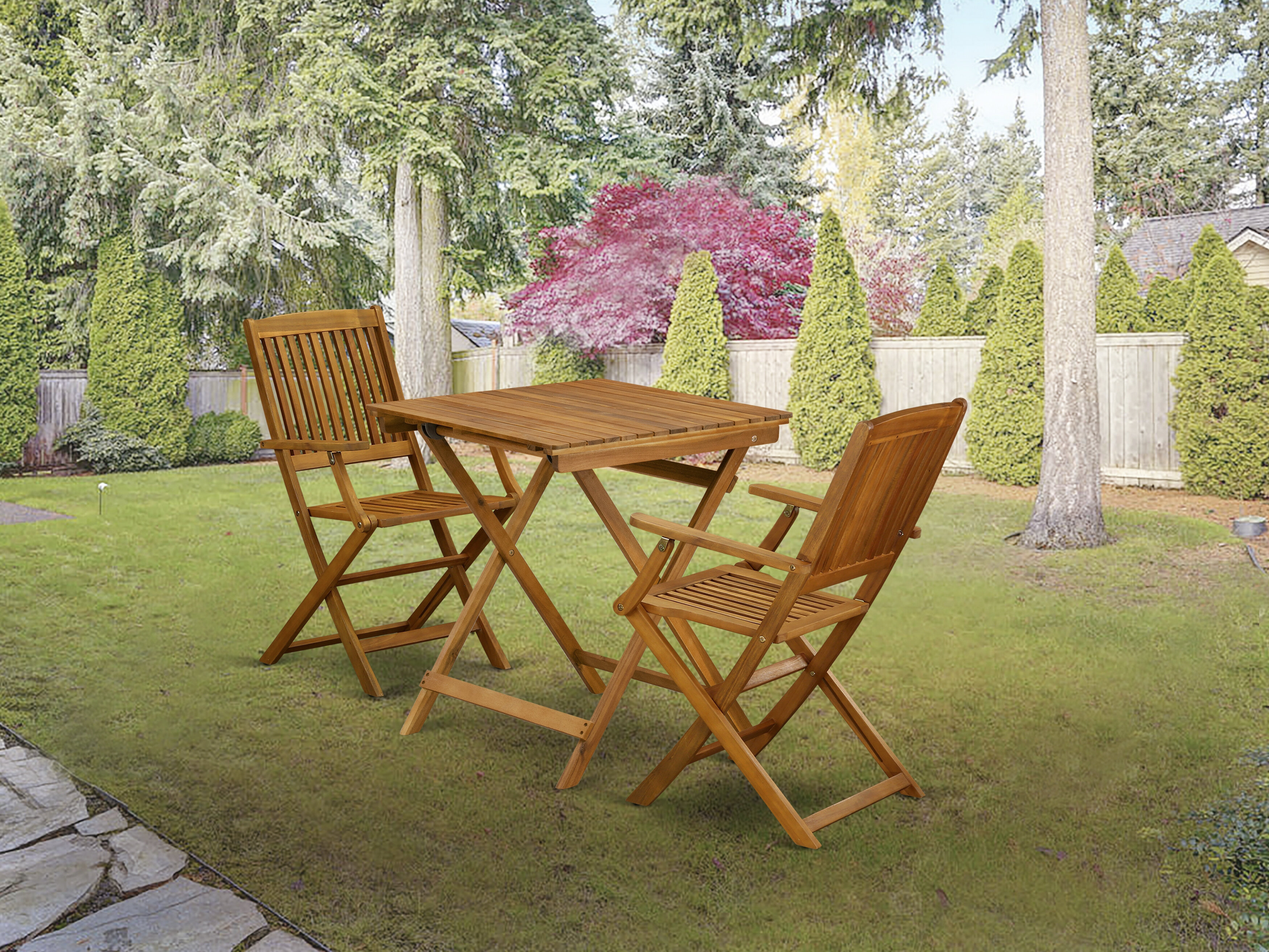 Square wooden garden table best sale and chairs