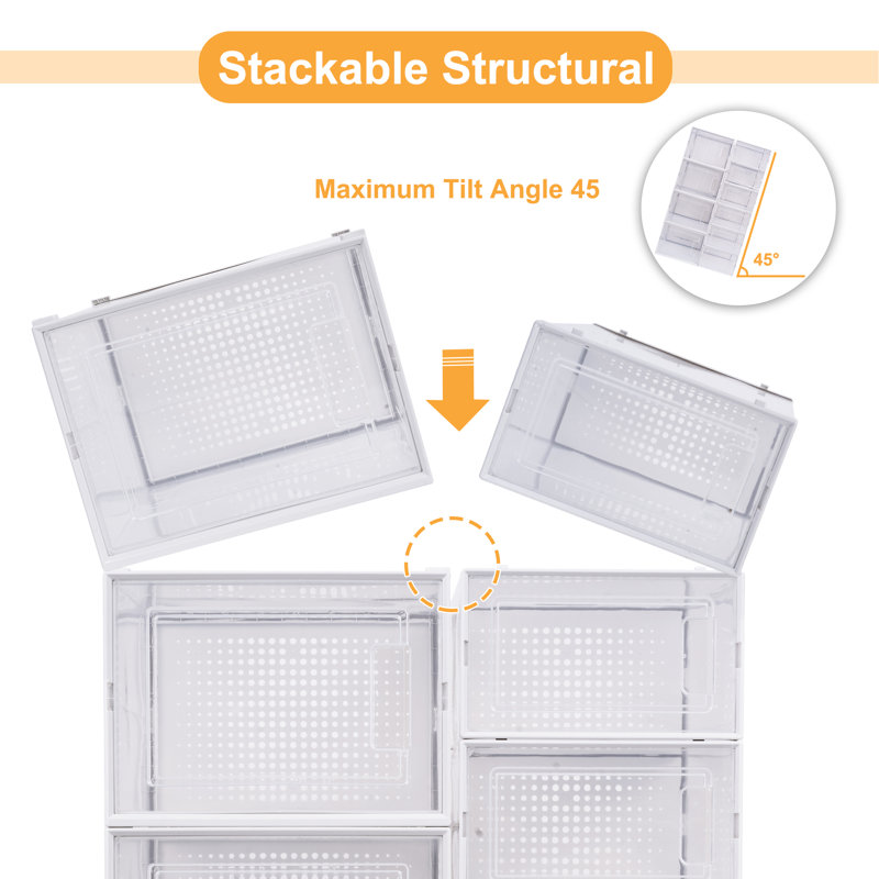 10 Pair Stackable Shoe Storage Box