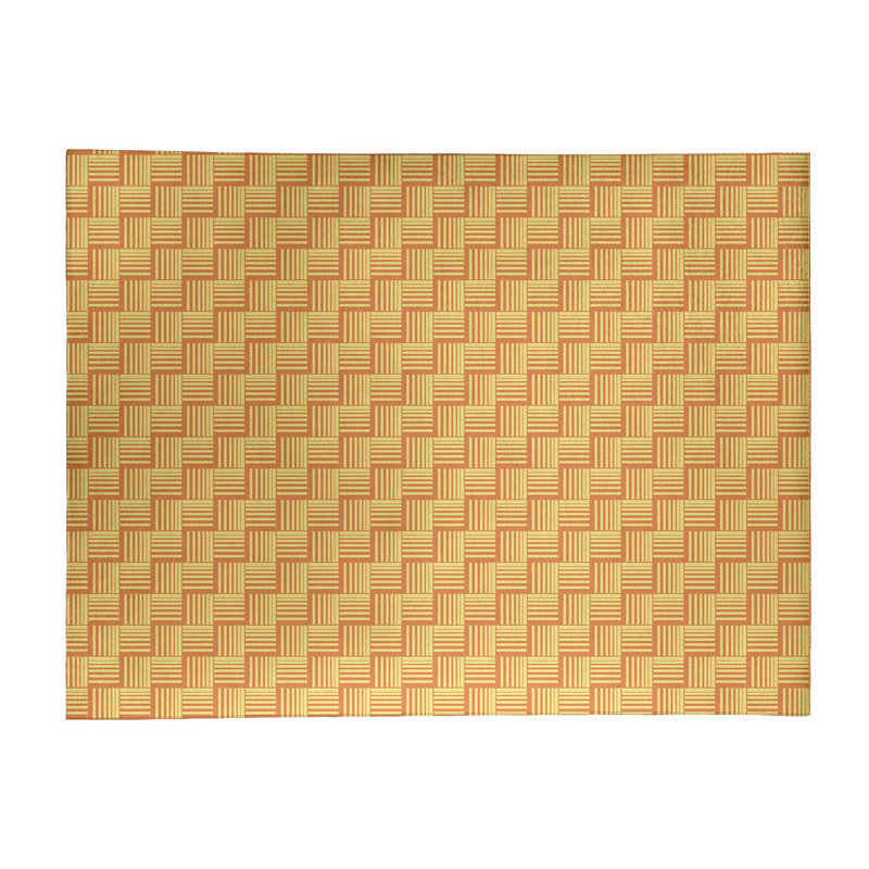 Tapis à rayures orange/jaune basketweave, Rectangle 8 pi x 10 pi
