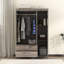 Armoire 3 portes avec 2 tiroirs, effet grain de bois gris-1579771707-1579771708