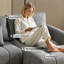 74.2 Gray Boucle American Tufed Club Loveseat-79171460