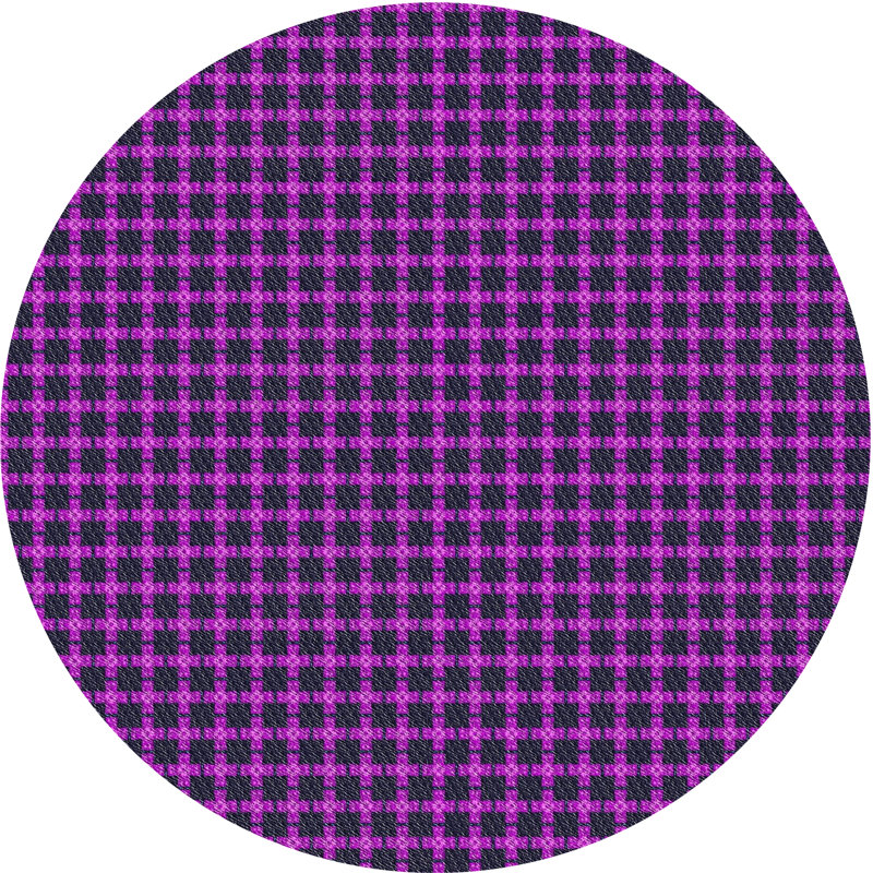 Rose géométrique revis/Tapis décoratif noir, Rond 8 pi