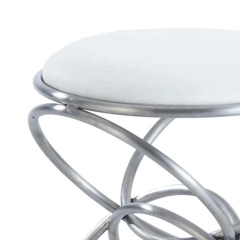 Insaf Interlocking Multi-Ring Counter Stool, White