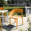 Polypropylène tropical orange simple - chaises latérales pour terrasses extérieures, chaises empilables, sièges de soutien lombaire