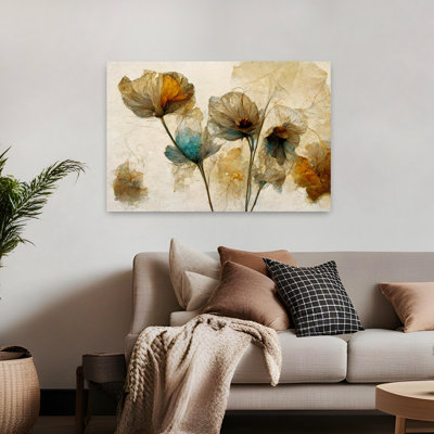 Art floral éthéré abstrait, délicat, nature, fleur, art mural