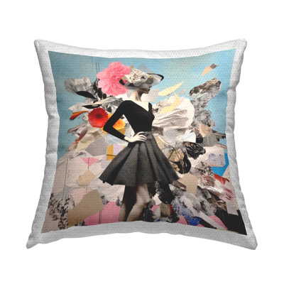 Coussin décoratif à imprimé surréel de style surréaliste par Irena Orlov