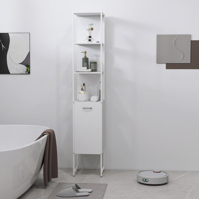 Manufactured Wood,Steel Freestanding Linen Cabinet