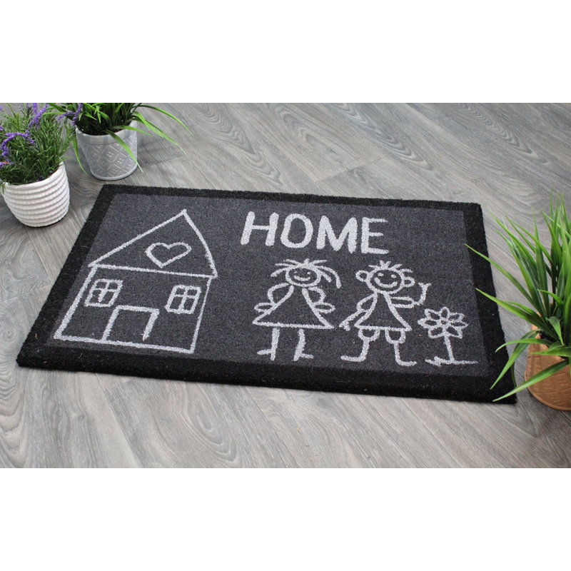 Coco naturel familial 12 po x 20 po tapis de porte extérieur antidérapant Alphonsine