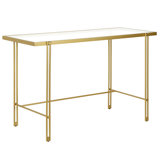 Inez Glass Top Metal Base Writing Desk