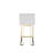 Pangea Home Dexter Faux/Vegan Leather Bar Stool - 26" Seat Height – Modern Upholstered Bar Chair with Steel Metal Legs - Indoor - Bar, Dining, Kitchen - White with Gold Legs-1583249899-1583249901-1568498832