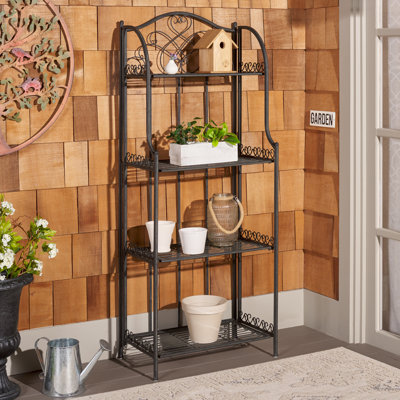 Amaris Wrought Iron 4 Tier Outdoor Bakers Rack