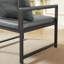 Chaise d'appoint à structure métallique en gris - éponge haute densité épaisse, pour bureau, cuir de chambre à coucher avec éponge supplémentaire respirante, antidérapante
