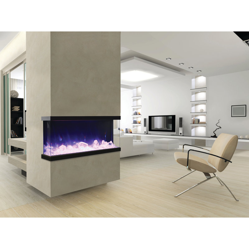 Foyer électrique profond Amantii de 50 pouces Tru View XL, compatible avec le Wi-Fi, verre à 3 côtés, moteur à 3 vitesses, application mobile
