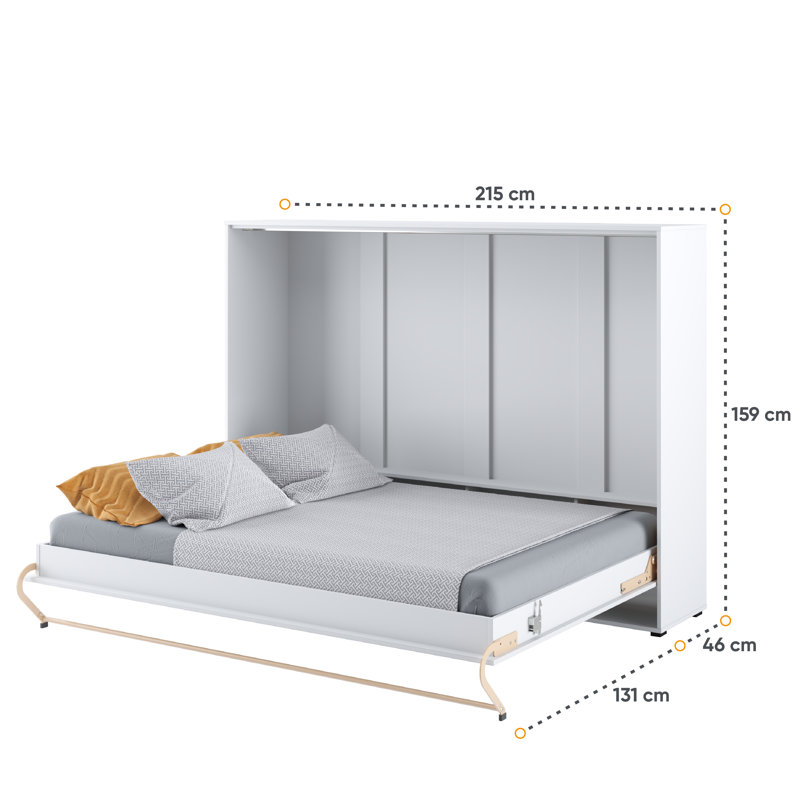 Terrones Bed, Double (4'6), White Matt