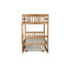 Lit simple superposé en bois d'hévéa simple avec lit gigogne, convertible en 2 lits simples avec échelle et garde-corps, chêne blanc