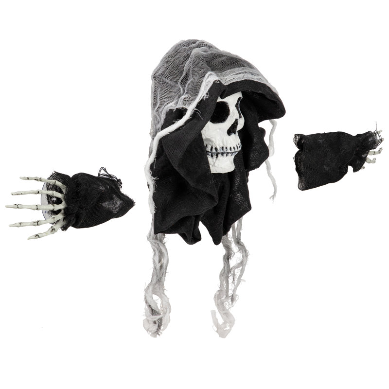 Décoration de fenêtre d'Halloween 3D 10 po Spooky Skeleton